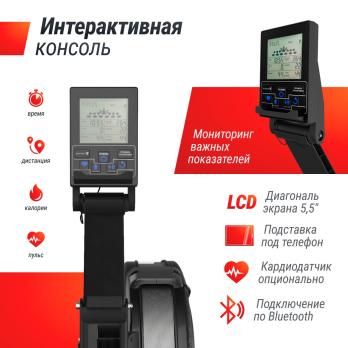 Гребной тренажер UNIX Fit аэродинамическая нагрузка / Air Rower-X черный