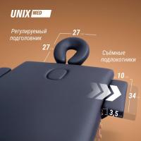 Массажный стол UNIX Стандарт / Standard 3 секции черный