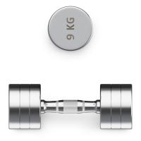 Гантель UNIX Fit PRO круглая хромированная 9 кг, 2 шт.