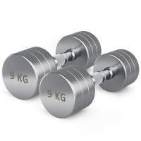 Гантель UNIX Fit PRO круглая хромированная 9 кг, 2 шт.
