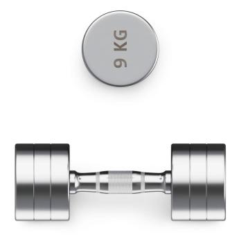Гантель UNIX Fit PRO круглая хромированная 9 кг, 2 шт.