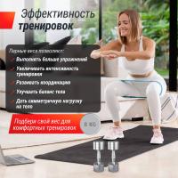 Гантель UNIX Fit PRO круглая хромированная 8 кг, 2 шт.