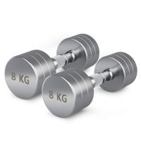 Гантель UNIX Fit PRO круглая хромированная 8 кг, 2 шт.