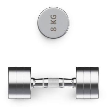 Гантель UNIX Fit PRO круглая хромированная 8 кг, 2 шт.