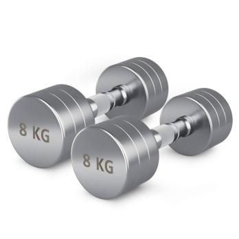 Гантель UNIX Fit PRO круглая хромированная 8 кг, 2 шт.
