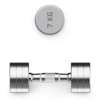 Гантель UNIX Fit PRO круглая хромированная 7 кг, 2 шт.
