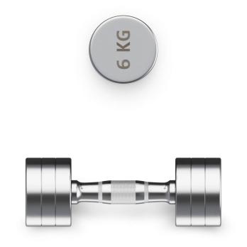 Гантель UNIX Fit PRO круглая хромированная 6 кг, 2 шт.