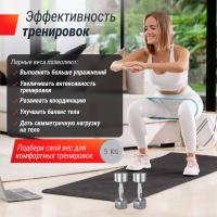 Гантель UNIX Fit PRO круглая хромированная 5 кг, 2 шт.