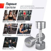 Гантель UNIX Fit PRO круглая хромированная 5 кг, 2 шт.