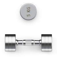 Гантель UNIX Fit PRO круглая хромированная 5 кг, 2 шт.