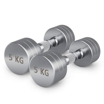 Гантель UNIX Fit PRO круглая хромированная 5 кг, 2 шт.