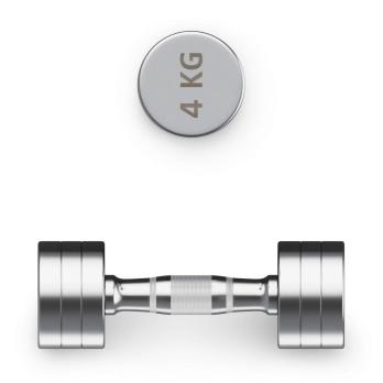 Гантель UNIX Fit PRO круглая хромированная 4 кг, 2 шт.