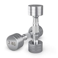 Гантель UNIX Fit PRO круглая хромированная 2 кг, 2 шт.