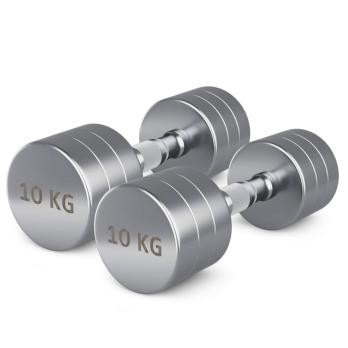 Гантель UNIX Fit PRO круглая хромированная 10 кг, 2 шт.