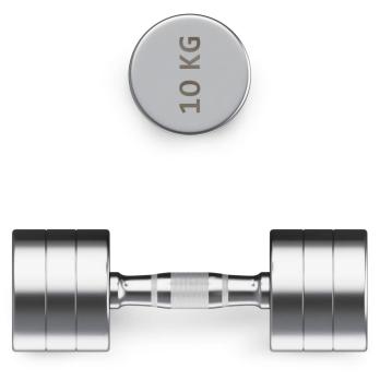 Гантель UNIX Fit PRO круглая хромированная 10 кг, 2 шт.