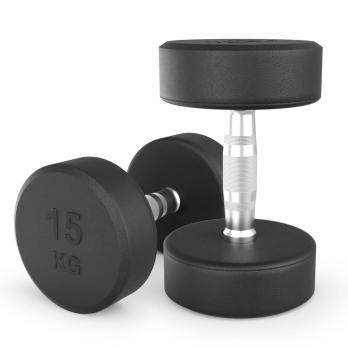 Гантель UNIX Fit PRO круглая обрезиненная 15 кг, 2 шт.