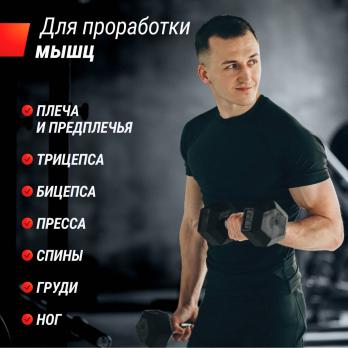 Гантель гексагональная UNIX Fit обрезиненная 12,5 кг, 2 шт.