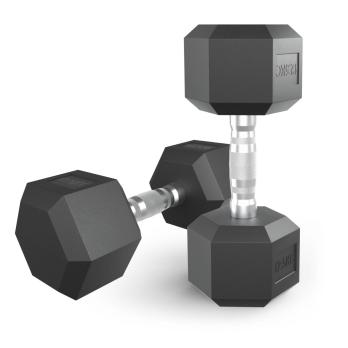 Гантель гексагональная UNIX Fit обрезиненная 12,5 кг, 2 шт.