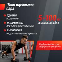Гантель гексагональная UNIX Fit обрезиненная 17,5 кг, 2 шт.