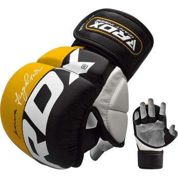 Перчатки тренировочные RDX Grappling T6 Plus XL желт.