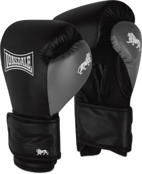 Перчатки тренировочные Lonsdale Haydock 10oz черн/сер.