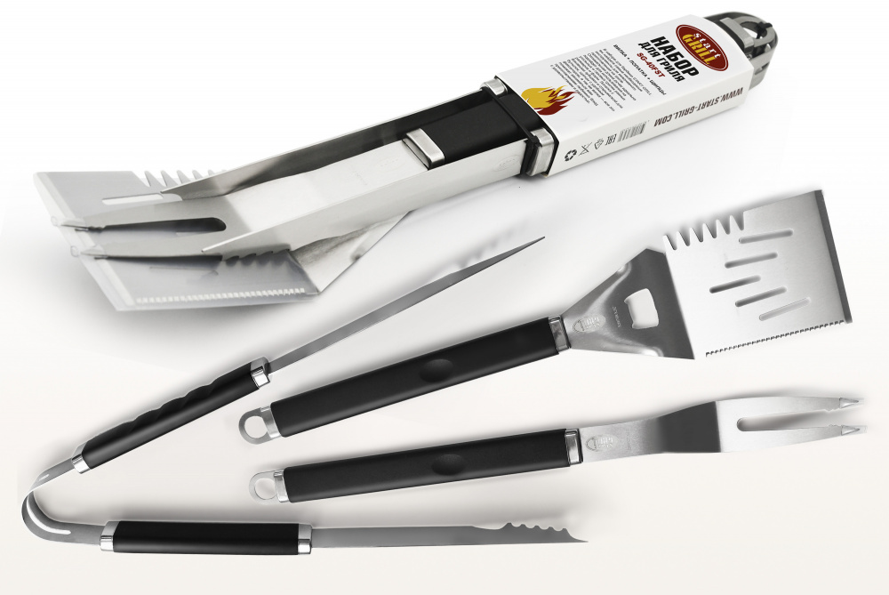 Набор для гриля (рукав: лопатка, вилка, щипцы)