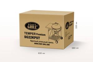 Круглый угольный гриль 22 дюйма (57 см) TEMPER PREMIUM