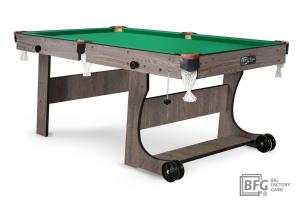 Бильярд BFG Compact Light 5 (Анкор) (РП, анкор темный (ЛДСП), ЛДСП_16, Manchester 45 Yellow green ш1,98м, Х/б сетка)