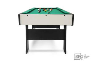 Бильярд BFG Compact Moby 4 (Стандарт) (Пул, серый/черный (ЛДСП), ЛДСП_16, Manchester 45 Yellow green ш1,98м, Х/б сетка)