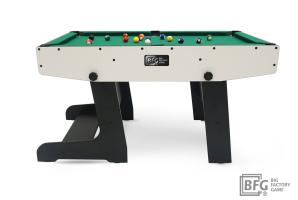 Бильярд BFG Compact Moby 4 (Стандарт) (Пул, серый/черный (ЛДСП), ЛДСП_16, Manchester 45 Yellow green ш1,98м, Х/б сетка)