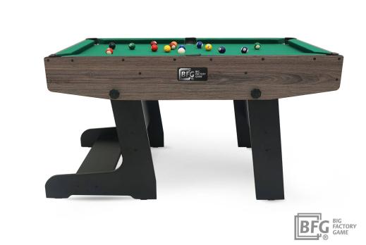 Бильярд BFG Compact Moby 4 (Анкор) (Пул, анкор/черный (ЛДСП), ЛДСП_16, Manchester 45 Yellow green ш1,98м, Х/б сетка)