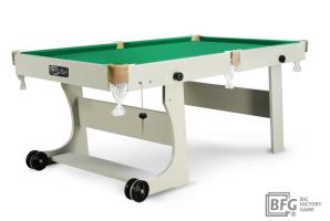 Бильярд BFG Compact Light 5 (Серый) (РП, серый (ЛДСП), ЛДСП_16, Manchester 45 Yellow green ш1,98м, Х/б сетка)