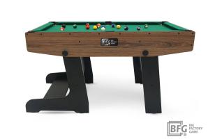Бильярд BFG Compact Moby 4 (Аризона) (Пул, аризона/черный (ЛДСП), ЛДСП_16, Manchester 45 Yellow green ш1,98м, Х/б сетка)