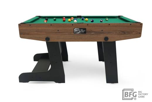 Бильярд BFG Compact Moby 4 (Аризона) (Пул, аризона/черный (ЛДСП), ЛДСП_16, Manchester 45 Yellow green ш1,98м, Х/б сетка)