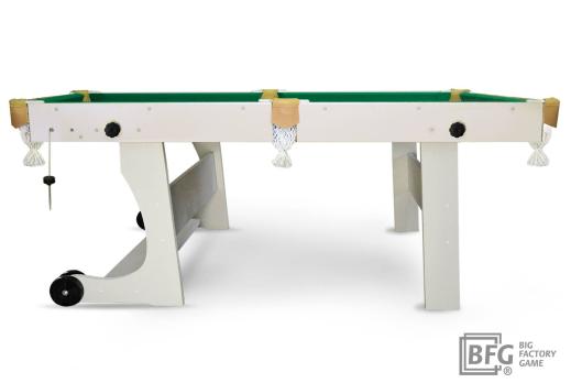 Бильярд BFG Compact Light 6 (Серый) (РП, серый (ЛДСП), ЛДСП_16, Manchester 45 Yellow green ш1,98м, Х/б сетка)
