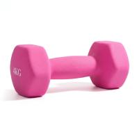 Гантель неразборная гексагональная неопрен 4 кг (розовая) VictoryFit VF-DHN040