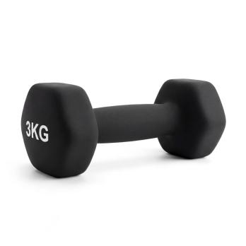 Гантель неразборная гексагональная неопрен 3 кг (черная) VictoryFit VF-DHN030