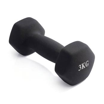 Гантель неразборная гексагональная неопрен 3 кг (черная) VictoryFit VF-DHN030