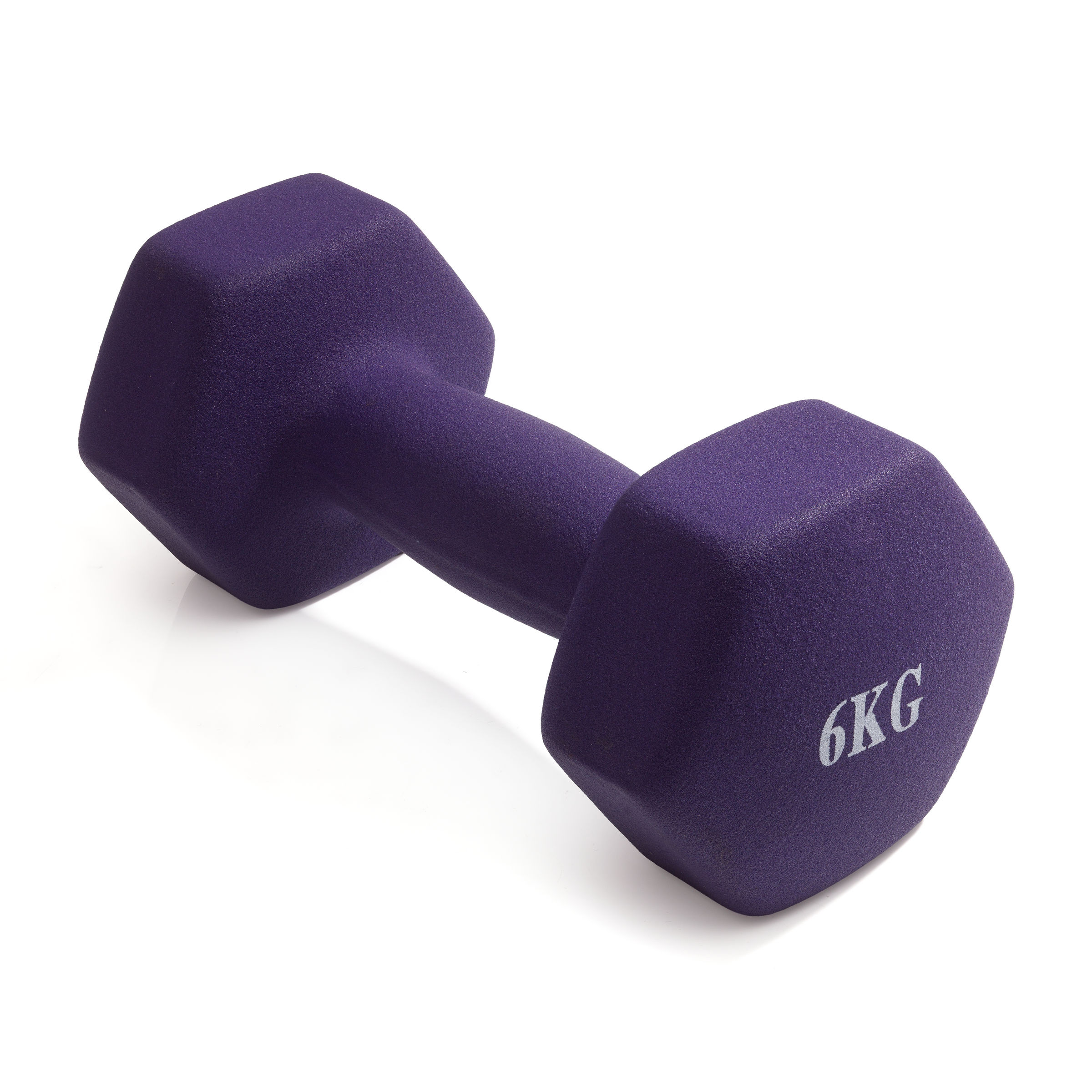 Гантель неразборная гексагональная неопрен 6 кг (фиолетовая) VictoryFit VF-DHN060