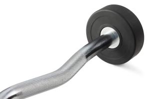 Штанга неразборная обрезиненная 30 кг. Изогнутый гриф. VictoryFit VF-DX5300