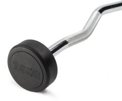 Штанга неразборная обрезиненная 7,5 кг. Изогнутый гриф. VictoryFit VF-DX5075