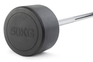 Штанга неразборная обрезиненная 50 кг. Прямой гриф. VictoryFit VF-DX4500