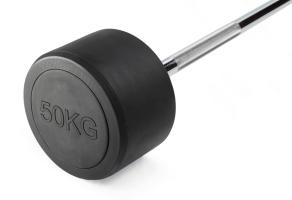 Штанга неразборная обрезиненная 50 кг. Прямой гриф. VictoryFit VF-DX4500