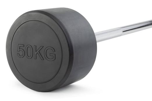 Штанга неразборная обрезиненная 50 кг. Прямой гриф. VictoryFit VF-DX4500