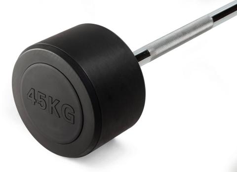 Штанга неразборная обрезиненная 45 кг. Прямой гриф. VictoryFit VF-DX4450