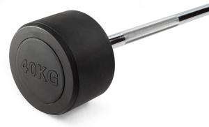 Штанга неразборная обрезиненная 40 кг. Прямой гриф. VictoryFit VF-DX4400