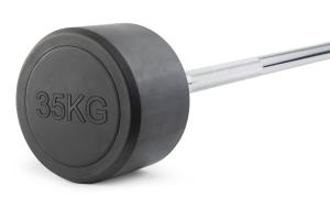 Штанга неразборная обрезиненная 35 кг. Прямой гриф. VictoryFit VF-DX4350