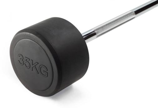 Штанга неразборная обрезиненная 35 кг. Прямой гриф. VictoryFit VF-DX4350