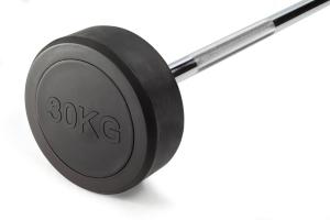 Штанга неразборная обрезиненная 30 кг. Прямой гриф. VictoryFit VF-DX4300