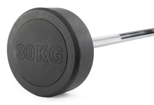 Штанга неразборная обрезиненная 30 кг. Прямой гриф. VictoryFit VF-DX4300